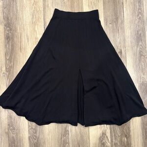 Escada Black A-Line Skirt with front slit heavy knit size M (38)